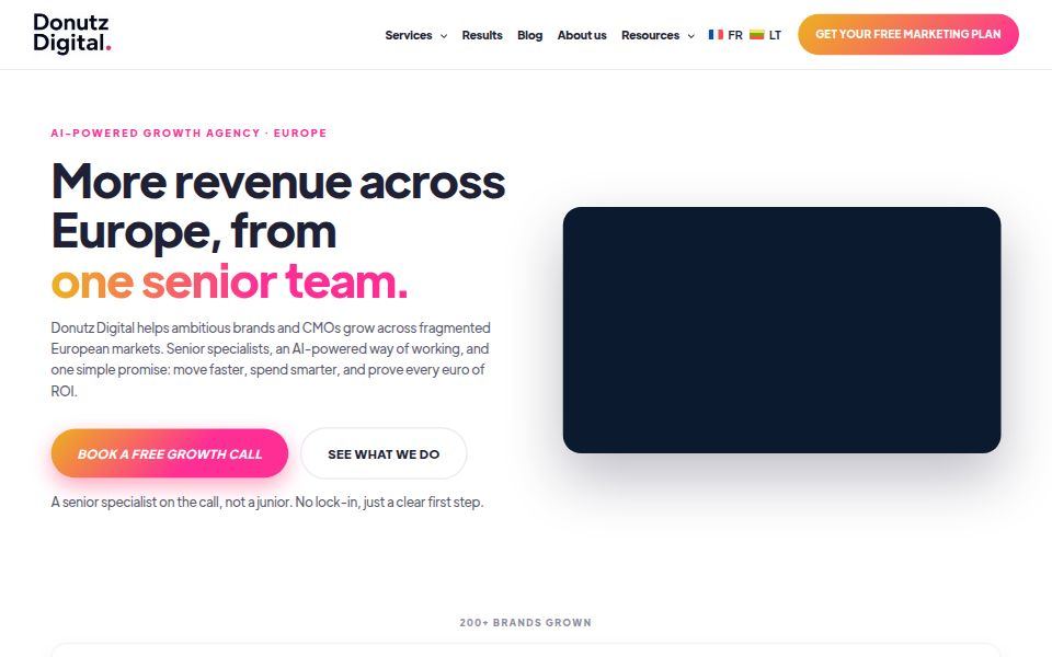 Donutz Digital homepage, September 2026