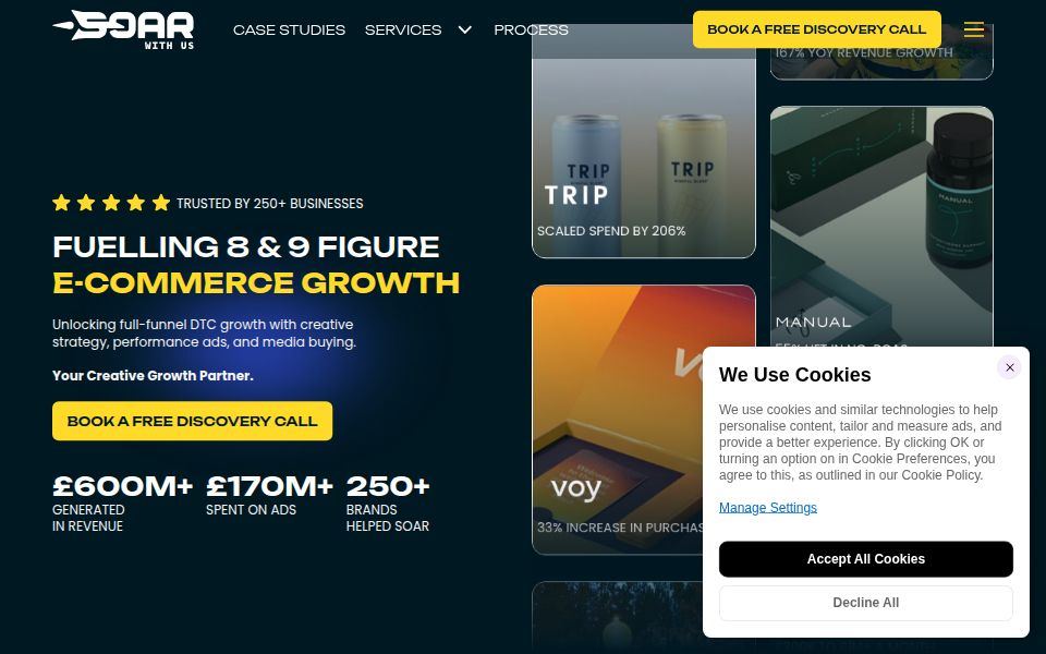 Soar With Us homepage, September 2026
