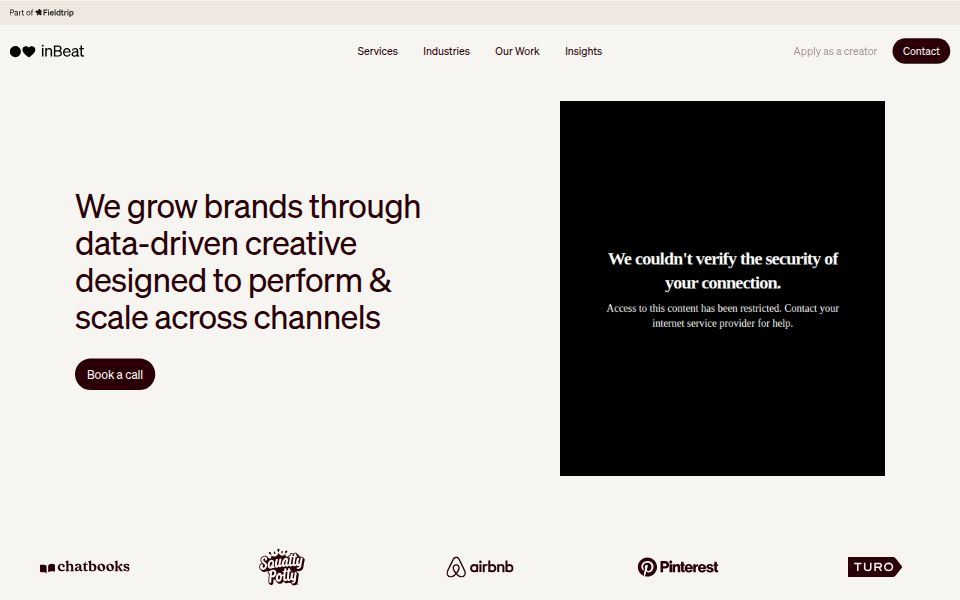 inBeat homepage, September 2026