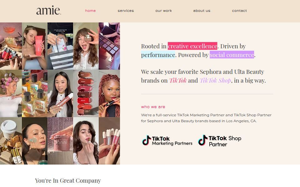 Amie homepage, September 2026