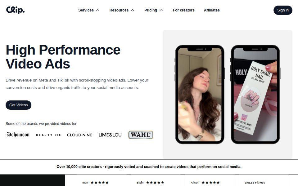 Clip homepage, September 2026